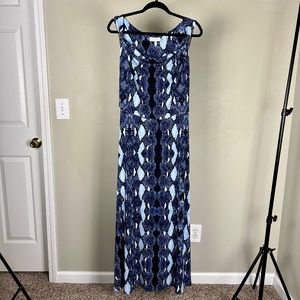 Calvin Klein Snake Print Belted Maxi Dress